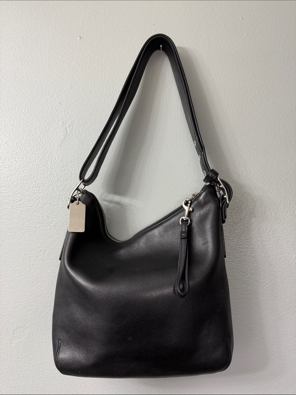 Vintage Coach Legacy Black Leather Crossbody Bag.